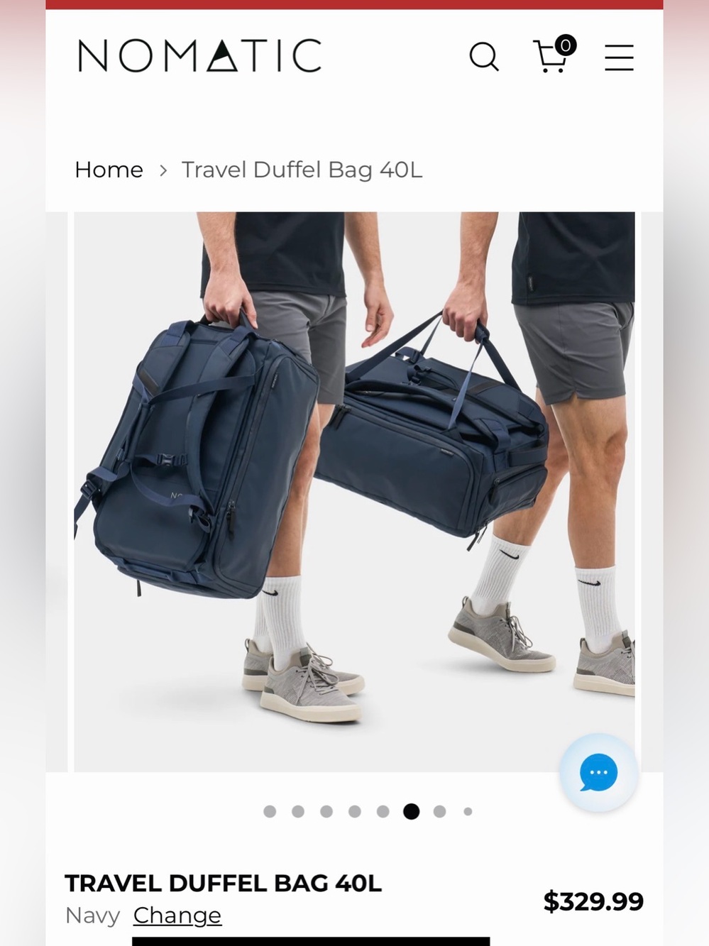 Navy Travel Backpack / Duffel Bag 40L - Versatile Men’s Carry On